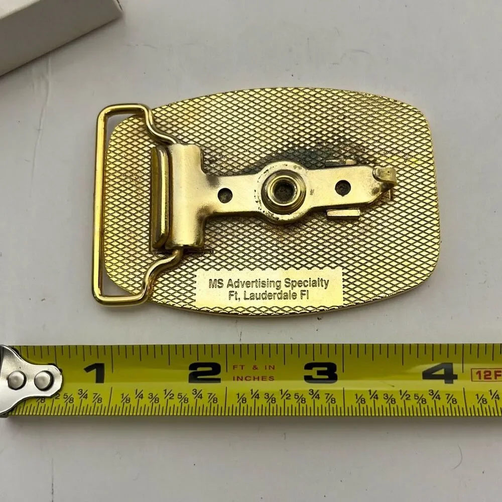 Men's Goldtone Metal‎ Arrow Emblem Rectangular Western Belt Buckle